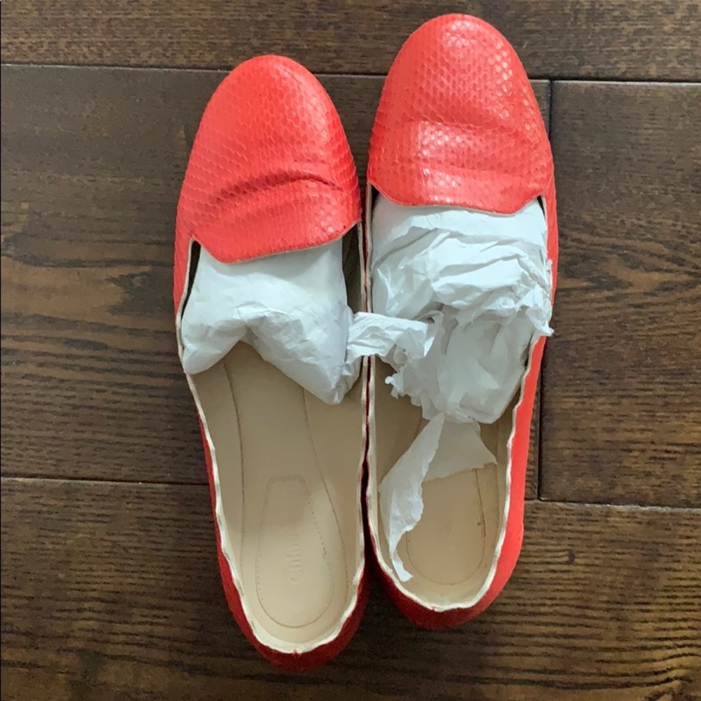 Chloè Scalloped Coral Flats 38.5 - Picture 1 of 5